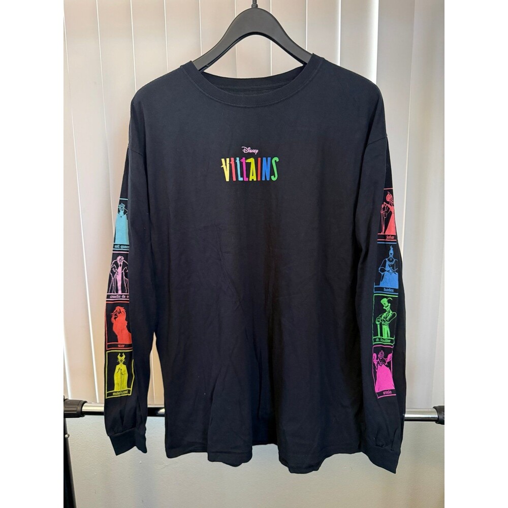 Adult Disney Villains Black Long Sleeve Graphic Shirt Size X-large